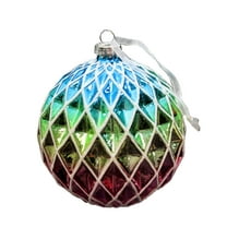 Holiday Ornament Rainbow Ball Glass Christmas 8401314 Diamond