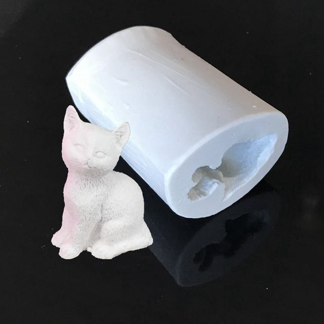 Molde de silicona para tartas y dulces con forma de gatito en 3D, herramientas para hornear, decoraciones, molde de chocolate con pegamento para gatos