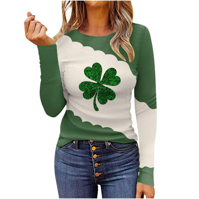  Womens Plus Size Tops 2X Summer Raglan Shirts St Patricks  Day Tees SP010 20W