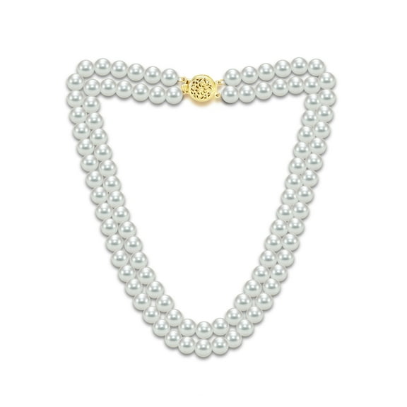 ADDURN 14KY 2Row 8.5-9mm Akoya Flower Clasp