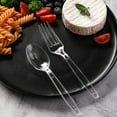 200 Count Heavy Duty Disposable Plastic Forks and Spoons Clear Party