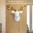 thumbnail image 4 of 17*14 Inch,Deer Head Resin Statue,Wall Decor,Deer Model Figurine,Christmas Room Decor,Wall Sculpture,Home Decoration Accessories (Black), 4 of 7