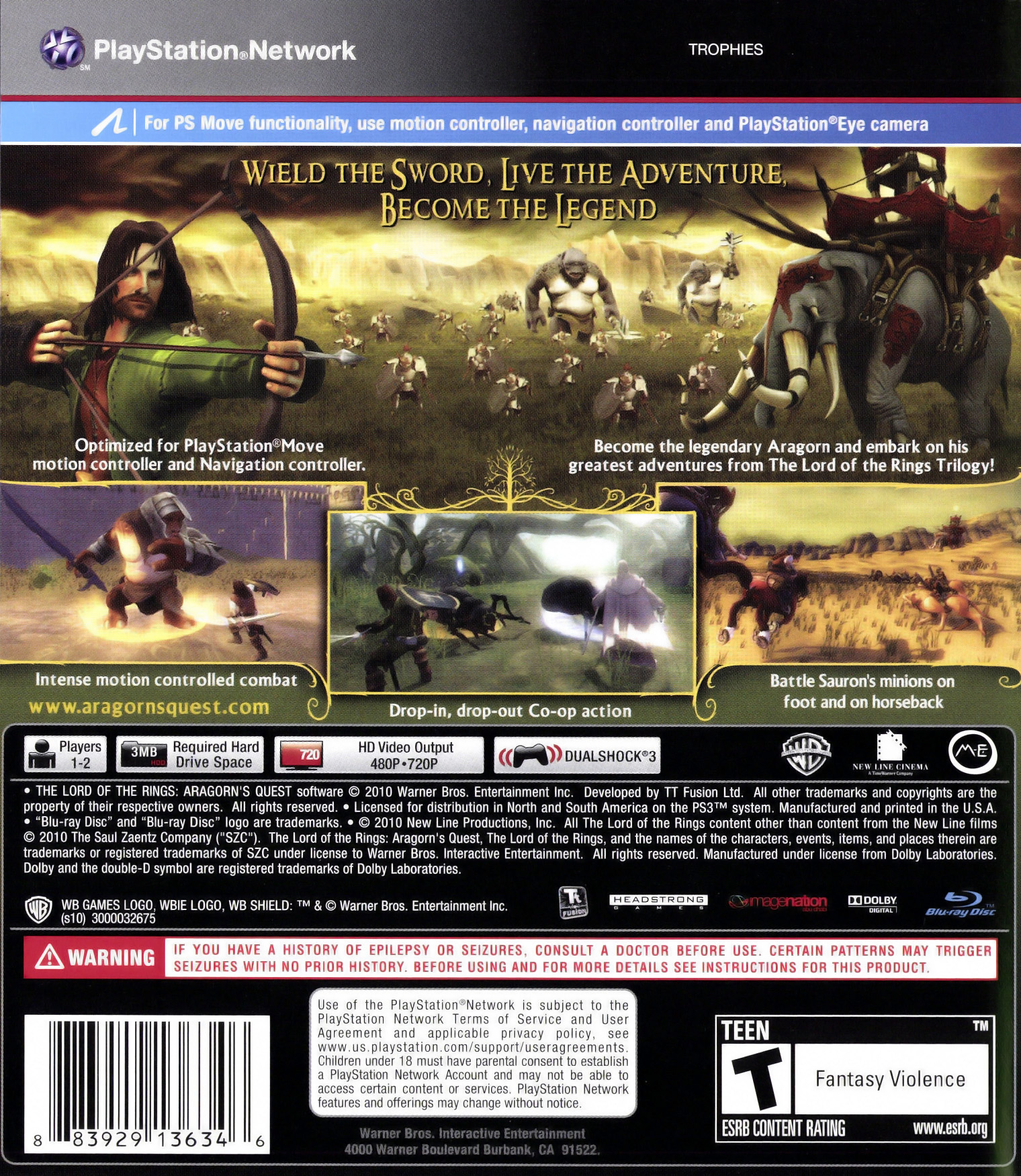 Lord Of Rings: Aragorns Quest, WHV Games, PlayStation 3, 883929136346 - image 2 of 8
