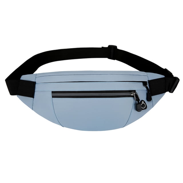Hukapapa Riñonera para Hombres y Mujeres Bolsa Impermeable con Correa Ajustable para Hacer Ejercicio Viajar Correr Informal.Azul Claro