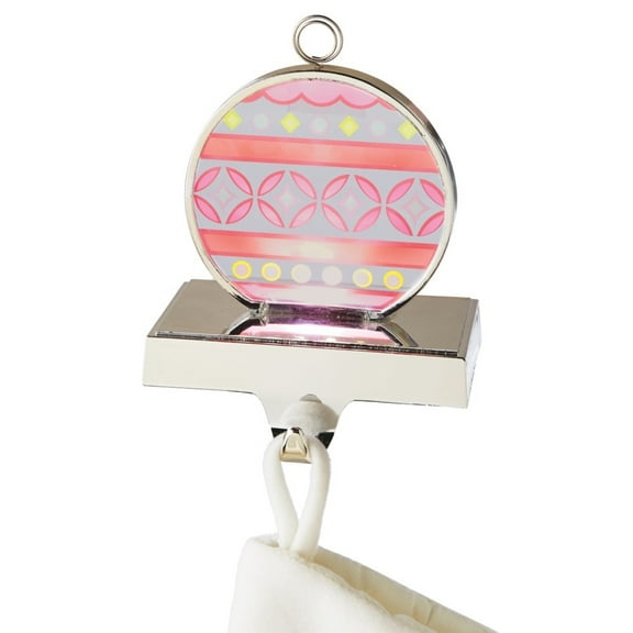 Midwest 6.5" Coral Red and Yellow LED Lighted Flashing Ornament Christmas Stocking Holder