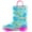 Garden Flower, variant on Kushyshoo Girls Light Up Rain Boots Colorful Pink Unicorn Rain Boots for Toddler with Handles 7M