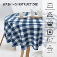 thumbnail image 5 of Round Tablecloth 60 Inch, Blue Jeans Gingham Tablecloth Round Comfortable Table Cloth Decorative Tablecloths for Dining, Parties, Camping, 5 of 8
