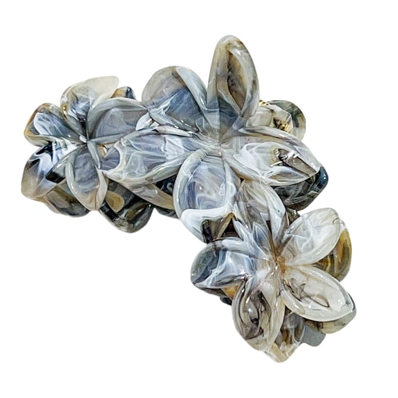 lixuesong Elegant Marble Frangipani Hair Claw Clip with Multi Color Option Practical Resin Hair Accessory for Everyday Use