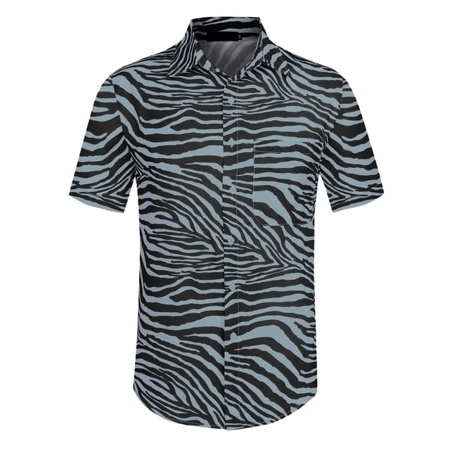 INSPIRE CHIC Men's Short Sleeve Button Front Beach Hawaiian Shirt