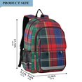 thumbnail image 2 of FORMRS School Backpack 17" Student Travel Bag with Laptop Compartment, Red Green Pattern, 2 of 7