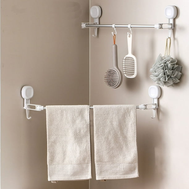 Artículos esenciales para dormitorios, inodoro, baño, ventosa, toallero retráctil, toallero sin agujeros, barra para colgar en la esquina del inodoro, artículos esenciales para dormitorios de chicas,