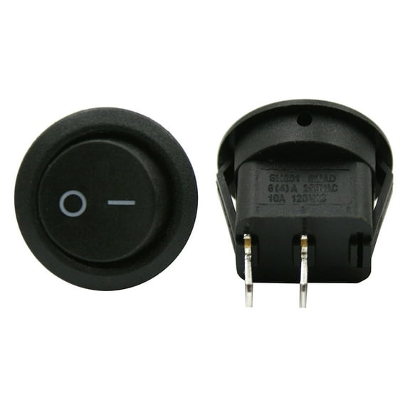 1 Piece  6A 250V 10A 125V SPST ON/OFF 2 POSITION MINI ROUND ROCKER SWITCH 12V