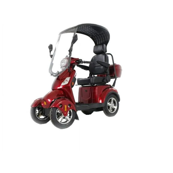 Best 4 Wheel Electric Scooter for Seniors, LuxuryTon X-1000, Heavy Duty, 16” Regular Tires, Roof Canopy, Digital Dash, Adjustable Seat