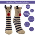 thumbnail image 2 of Fluffy Chenille Socks, Lavender infused, Reindeer, 2 of 2