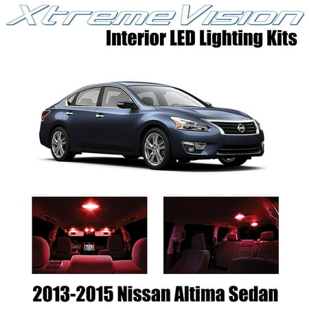 Red Interior Led Package - XtremeVision LED for Nissan Altima Sedan 2013-2015 (7 Pieces) Red Premium Interior LED Kit Package + Installation Tool