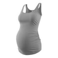 thumbnail image 3 of Ecavus Maternity Tank Tops Side Pleats And Ribbed Fabric Sleeveless Mama Pregnancy Clothes 3-Pack Black Gray White L, 3 of 6