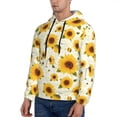 thumbnail image 2 of KLL European-style Pattern Sunflower A Print Mens Hoodie Long Sleeve Casual Pullover Hooded Sweatshirt Fashion Drawstring Hoodies with Pocket-XX-Large, 2 of 6