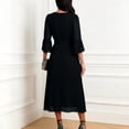 thumbnail image 6 of Aimik Women's Pleated Midi Dress V-Neck Ruffle Sleeve Asymmetrical Hem Chiffon Lightweight Summer Cocktail Party Evening Formal Dress, 6 of 6