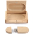 thumbnail image 1 of Novelty Wooden USB 2.0 Flash Drive Data Storage Memory Stick USB Stick Pendrive with Wooden Box (16GB, Ellipse Wood), 1 of 5