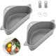 thumbnail image 1 of Soporte triangular para fregadero de 2 piezas, cestas de drenaje para fregadero con ventosa, escurridores de fregadero multifuncionales para ba?o de cocina (gris), LingWen 8390606479662, 1 of 1