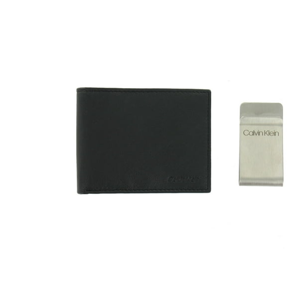 Calvin Klein Men's RFID Protected Bi-Fold Wallet/ Money Clip Set (Black)