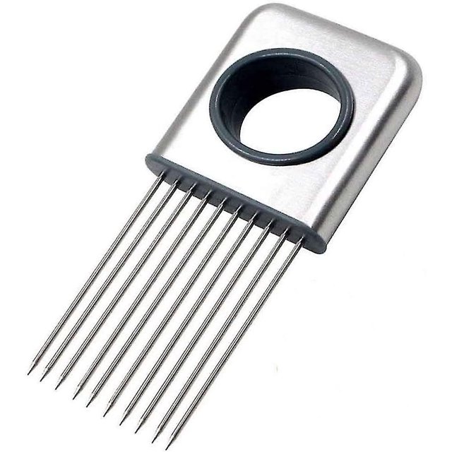 Soporte para cebolla, cortador de patatas y verduras, Gadget, tenedor de acero inoxidable para rebanar