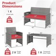 thumbnail image 3 of Gymax 4 Piece Patio Furniture Set Outdoor Wicker Conversation Set w/ Tempered Glass Coffee Table, 3 of 10