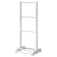 thumbnail image 5 of Gymax 3-Bar Acacia Wood Towel Rack Freestanding Bathroom w/ Bottom Storage Shelf White, 5 of 9