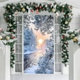 thumbnail image 4 of 90 X 200 Cm Marco De Puerta Con Vista De Nieve Invernal Fondo Con Vista De Nieve Marco De Puerta Fondo De Cortina Para Fiesta De Navidad Tela Decorativa Para Porche Decoración Para Fiesta De Invierno, 4 of 4