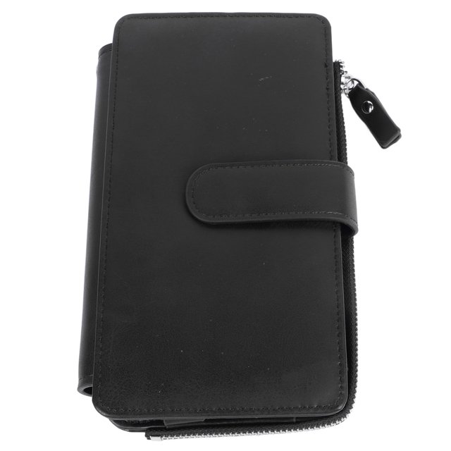 Cartera para Hombre, Tarjetero retro para Hombre, Monedero de Piel Sintética, Cómoda Protección de Identificación Rf Con Correa de Transporte Para Reuniones de Negocios