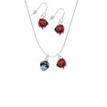 thumbnail image 2 of Delight Jewelry Silvertone Wide Hot Blue Cheetah Print Band Spinner Red Lucky Ladybug Necklace and Dangle Earrings Set, 2 of 6