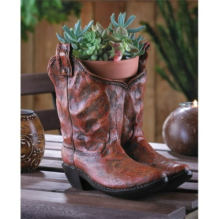 Zingz and Thingz Classic Cowboy Boots Planter in Brown