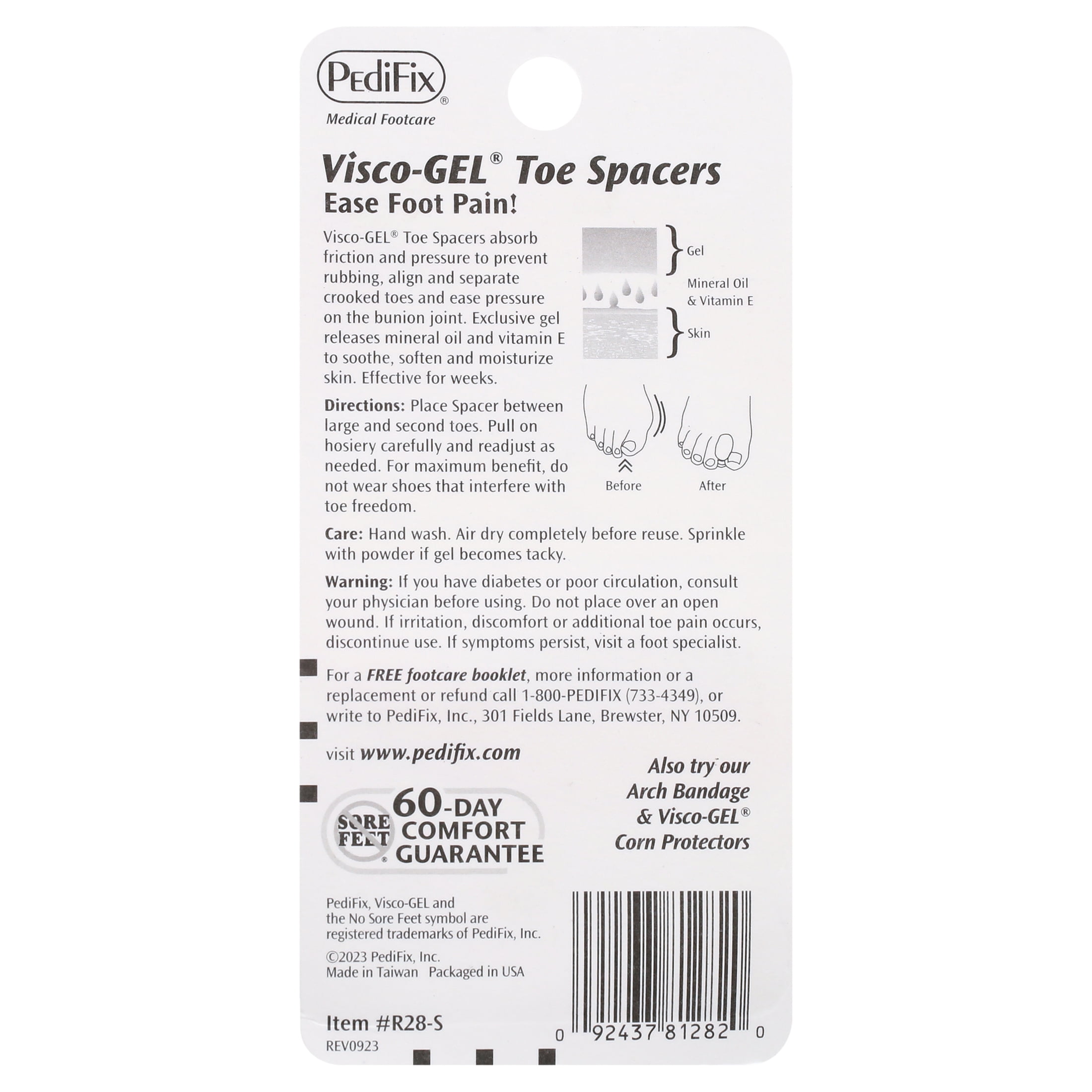 (2 pack) PediFix Visco-Gel Toe Spacers, 2 Count