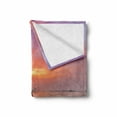 thumbnail image 2 of Shipwreck Soft Flannel Fleece Blanket, Sunken Aground Boat Vessel in Foggy Water Before Exquisite Sky at Sunset Image, Cozy Plush for Indoor and Outdoor Use, 70" x 90", Orange Grey, by Ambesonne, 2 of 6