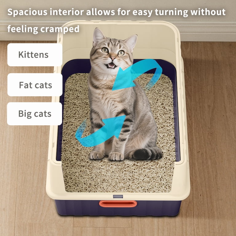 AsterOutdoor Drawer-Style Enclosed Cat Litter Box, Red photo 5