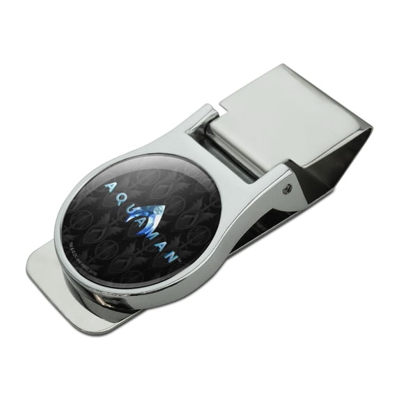 Aquaman Movie Logo Satin Chrome Plated Metal Money Clip