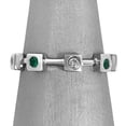 thumbnail image 4 of HeartsAndYou 1ct Round Cut Natural Emerald Moissanite Cube Thin Band 14k SOLID White Gold, 4 of 4