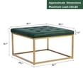 thumbnail image 6 of Duhome Square Ottoman Coffee Table Upholstered, Modern Tufted Ottoman with Metal Base Footrest Ottoman for Living Room, Velvet Green, 6 of 8