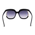 thumbnail image 4 of Eccentric Half Rim High Temple Runway Fashion Sunglasses Black Smoke, 4 of 4