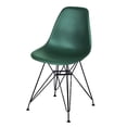 thumbnail image 4 of GIA Design Group 5pcs Modern Dining Set, Rectangle Cement Gray Wooland Table and Four Dark Green Plastic Chairs with Metal Leg, 4 of 6