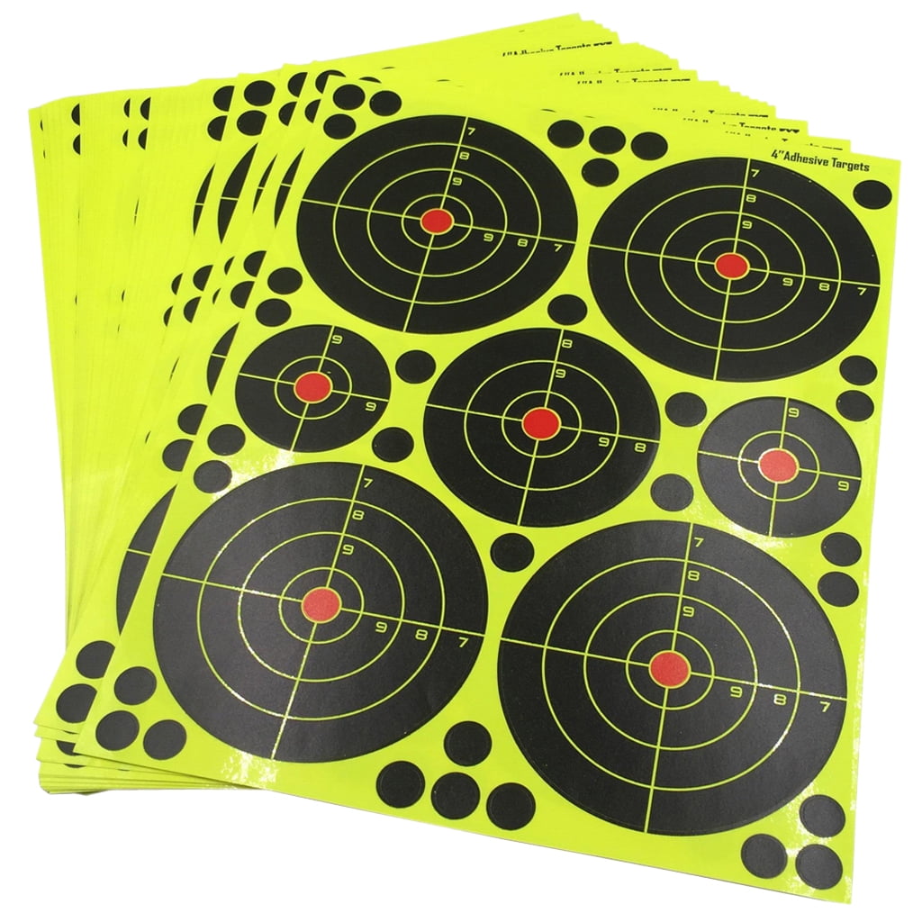 10 Sets/70Pcs Shooting Practice Splash Color Fluorescent Paper Aim Targets 