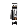 thumbnail image 4 of TUHOME Cluster 63-Inch Tall One-Door Wardrobe Cabinet with Mirror, Hanging Rod, 4 of 5