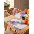 thumbnail image 4 of 4th Of July Placemats Set of 4, Washable Woven Burlap Cloth Fabric Placemat for Square/Rectangle/Round/Oval Dining Table, Easy Clean Place Mats for Toddlers, Kids Green Eucalyptus Leaves Stripes Stars, 4 of 6
