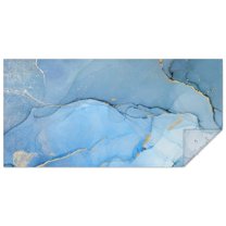 Navy Blue Marble Table Cloth,Wrinkle Free Table Cover with Polyester,Waterproof Reusable Tableclothes for Kitchen Picnic Party (Rectangle,60x120inch)