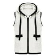 thumbnail image 5 of WMTBSRSW Women's Fashion Puffer Vest Casual Sleeveless Qulted Jackets with Hood and Pockets Lightweight Zip up Padded Parka Waistcoat White Large, 5 of 9