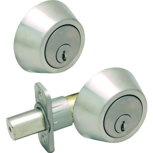 Designers Impressions Satin Nickel Double Cylinder Deadbolt Kwikset Keyway (We Key Lock Orders