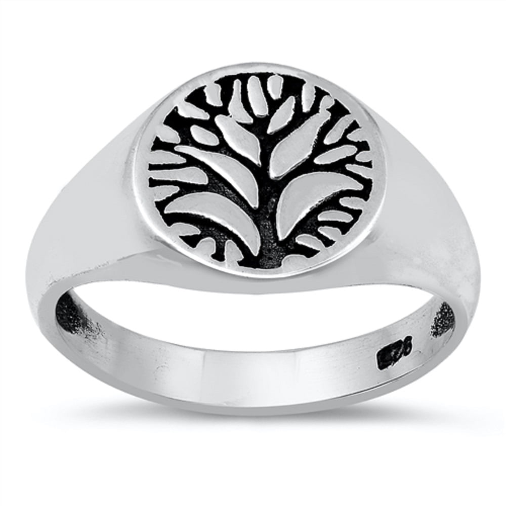 Oxidized Celtic Knot Tree of Life Filigree Ring Sterling Silver Band Sizes 5-10 