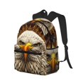 thumbnail image 2 of Daiia Vintage Pattern Bald Eagle School Backpack for Men Women, Unisex Large Waterproof Bookbag Schoolbag Casual Daypack for High School/College/Teens/Travel/Work Black, 2 of 8