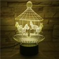 thumbnail image 1 of Lámpara de mesa con luz nocturna Carousel 3D LED para dormitorio infantil, 1 of 2