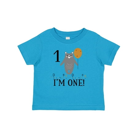 

Inktastic 1st Birthday Woodland Bear 1 Year Old Gift Baby Boy or Baby Girl T-Shirt